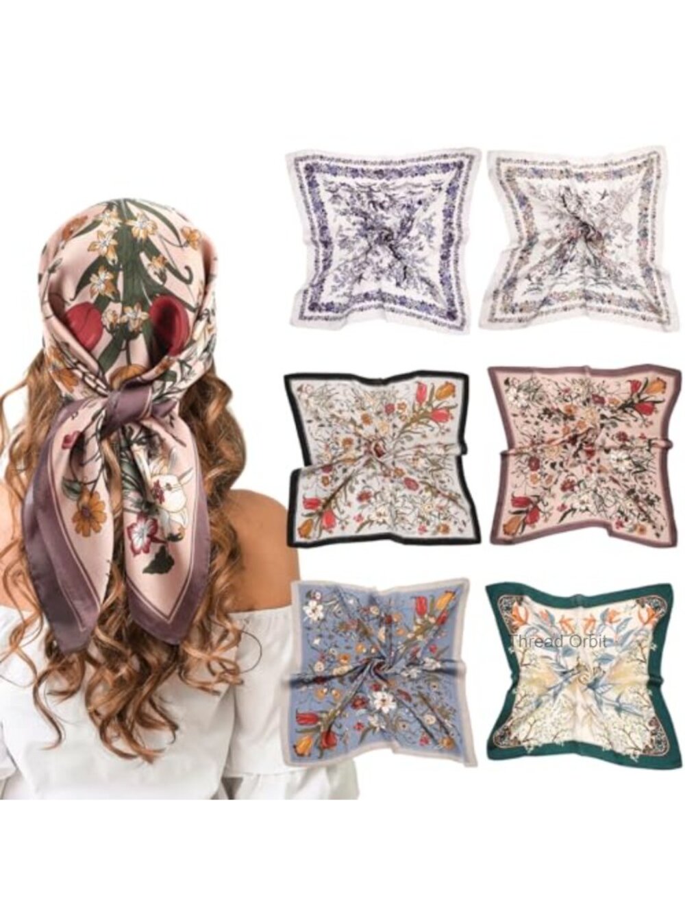 Satin Square Scarf 27x27 Silk Feel Versatile Head Wrap Neck Shawl